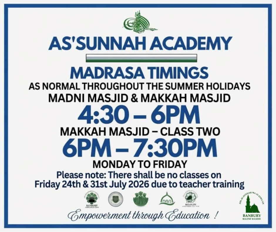 as-sunnah-academy-madrasa-timings