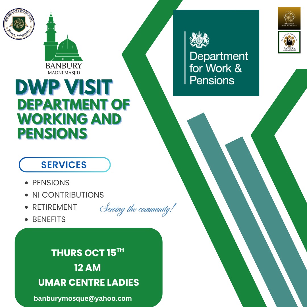 DWP Visit Banbury | Pension & Benefits Advice Session | Banbury Madni Masjid