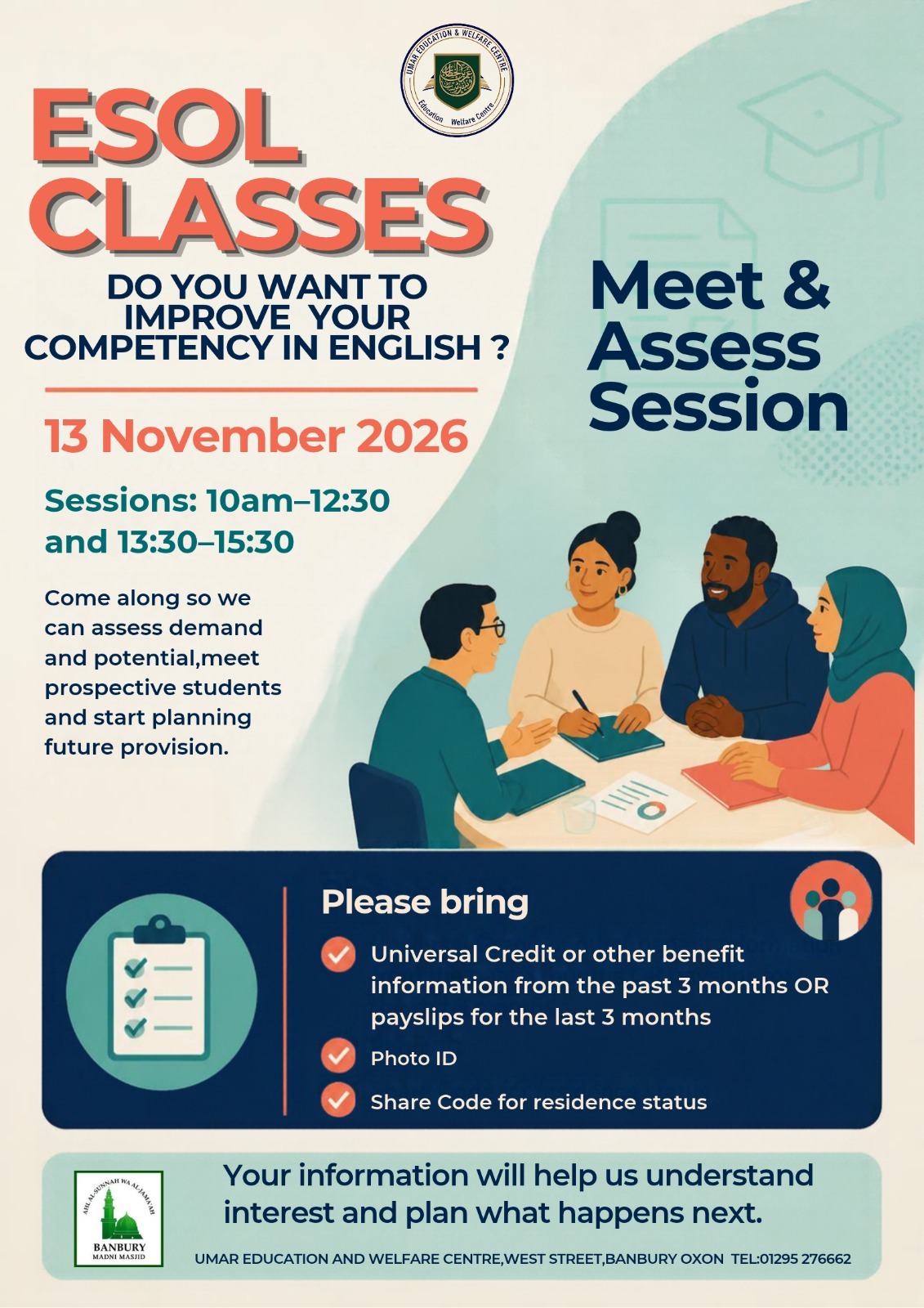 ESOL Meet & Assess Session | Banbury Madni Masjid