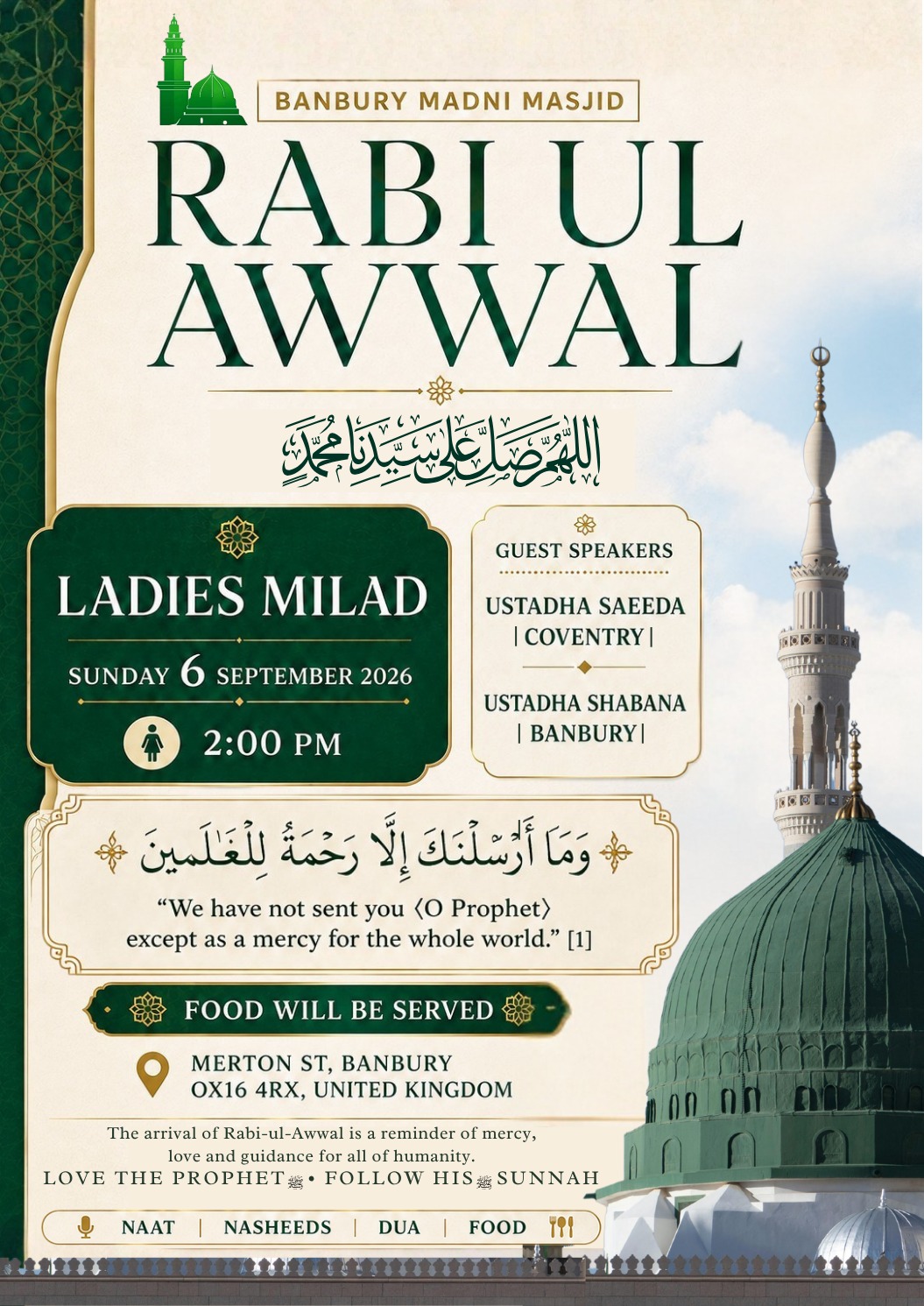 Ladies Milad in Banbury | Rabi ul Awwal 2026