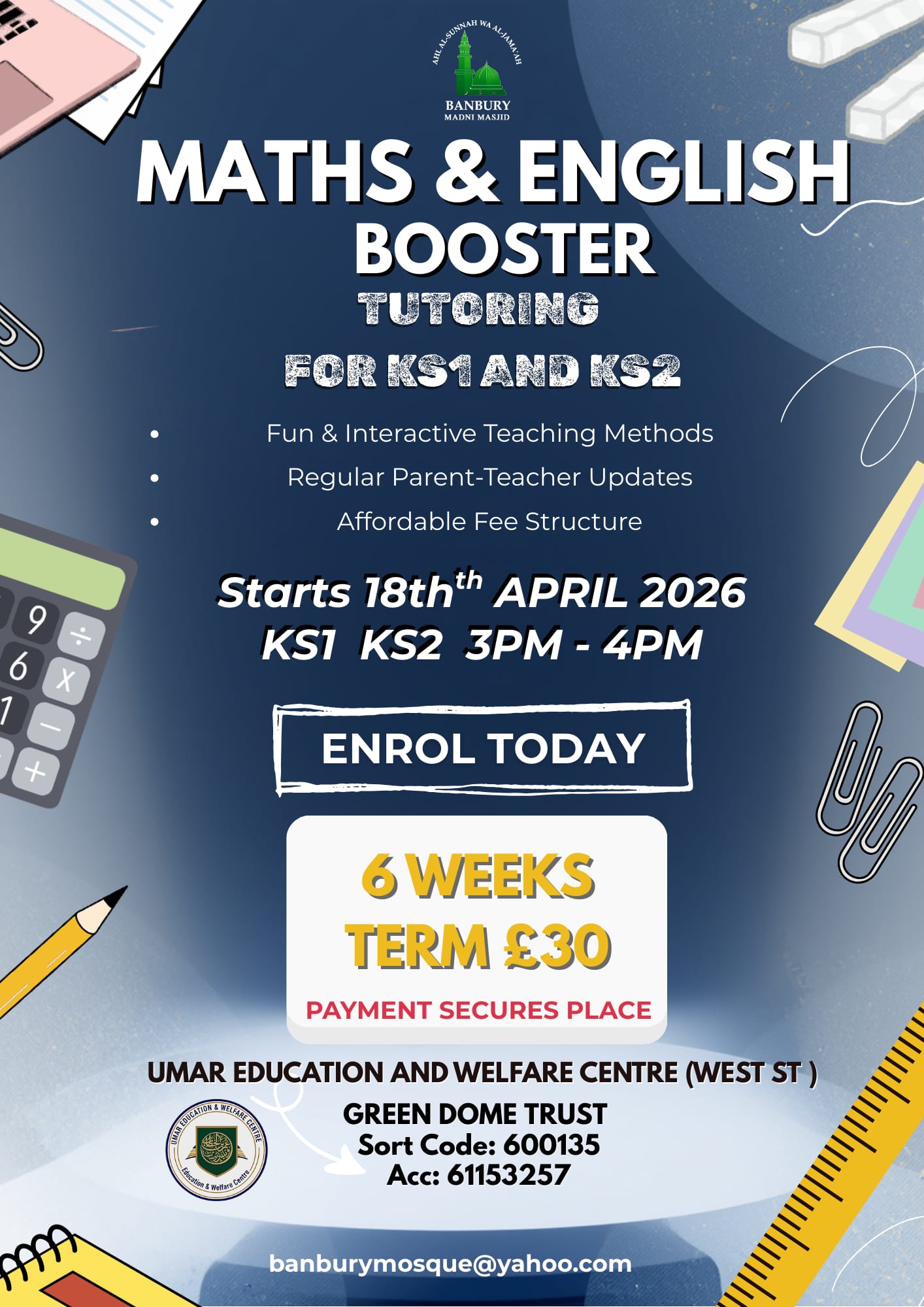 Maths & English Booster Classesfor KS1 & KS2 – Banbury