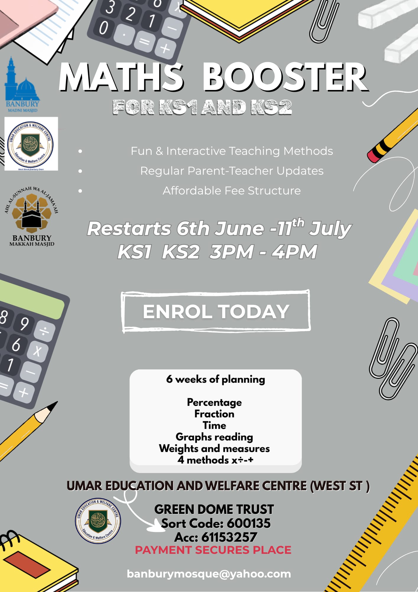 Maths & English Booster Classesfor KS1 & KS2 – Banbury