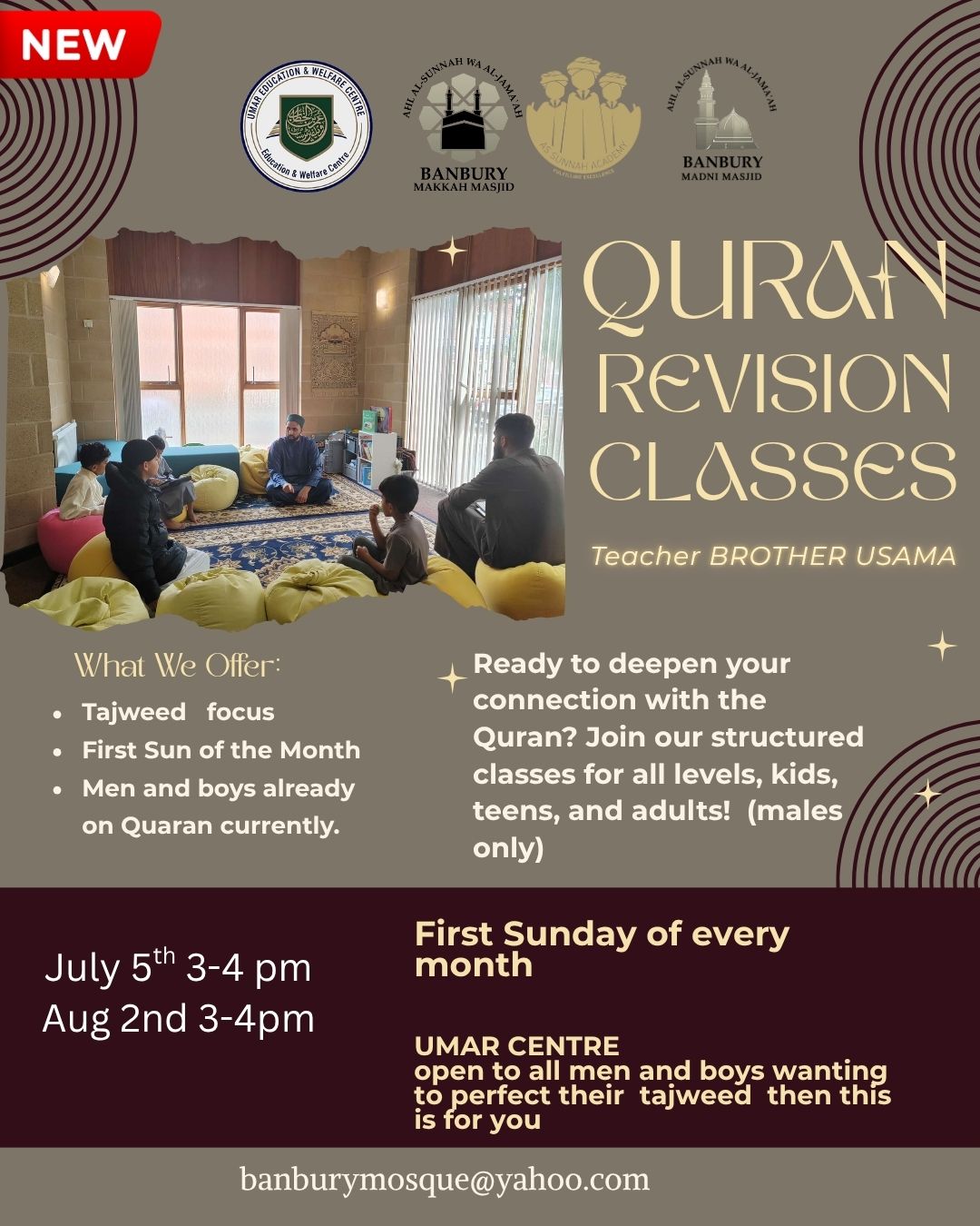 Qur'an Revision Classes for Brothers | Banbury Madni Masjid
