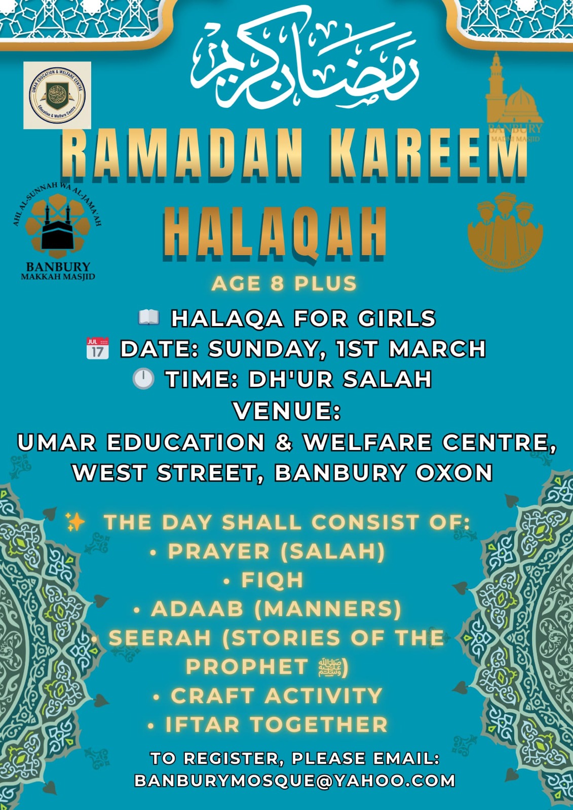 Ramadan Kareem Halaqah for Girls | Age 8+ | BMM