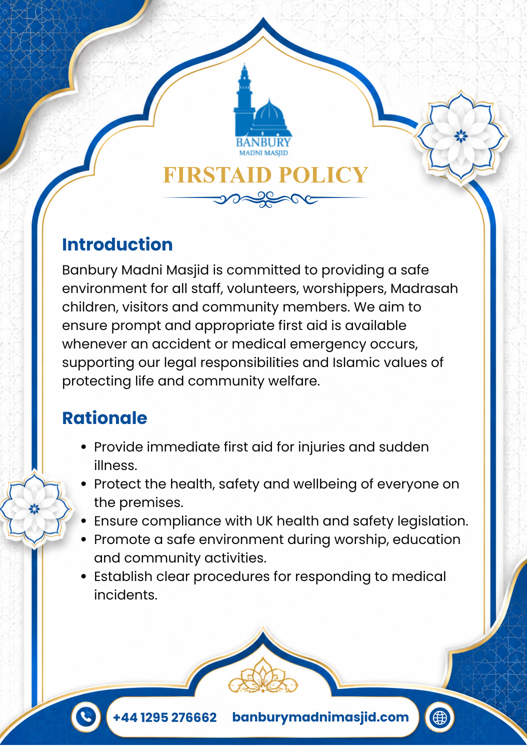 First Aid Policy Page 1