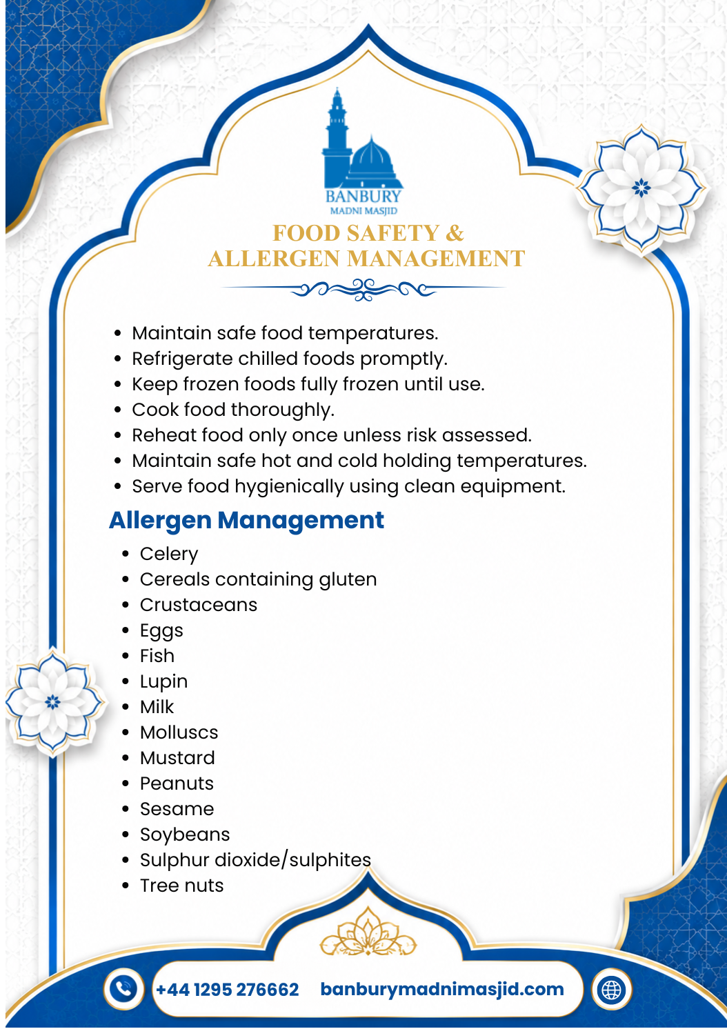 Food Safety & Allergen Management Policy Page 4