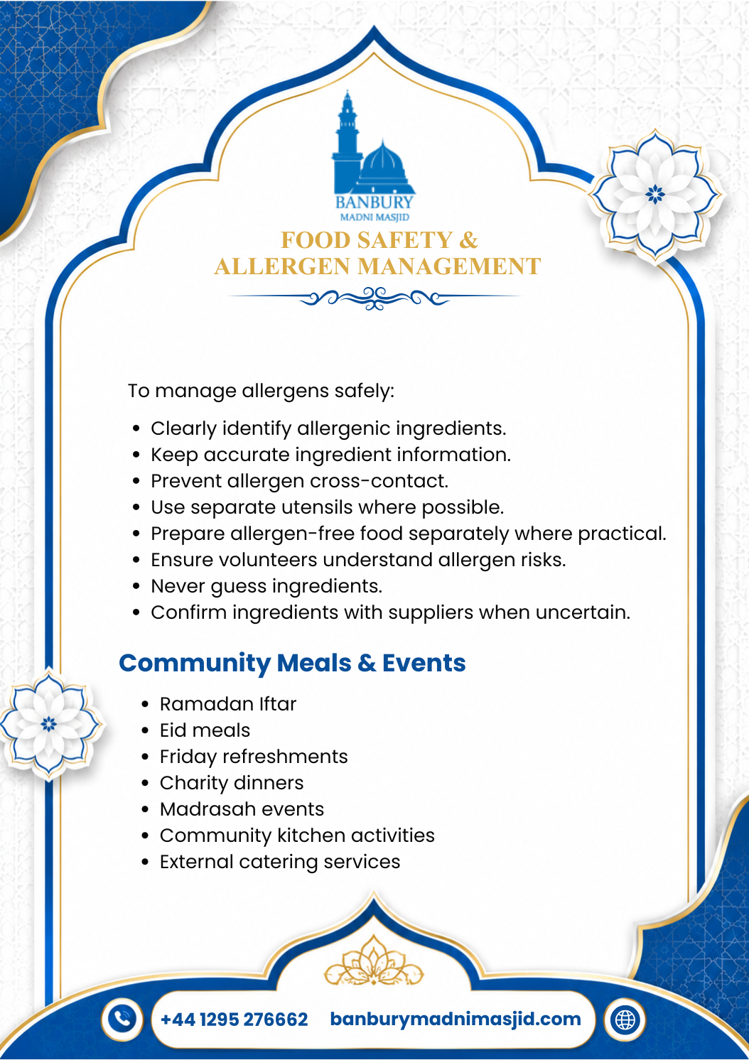 Food Safety & Allergen Management Policy Page 5