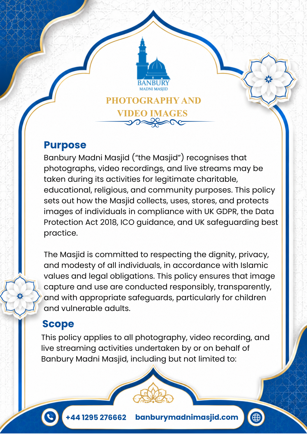 Photography and Video Images Policy Page 1