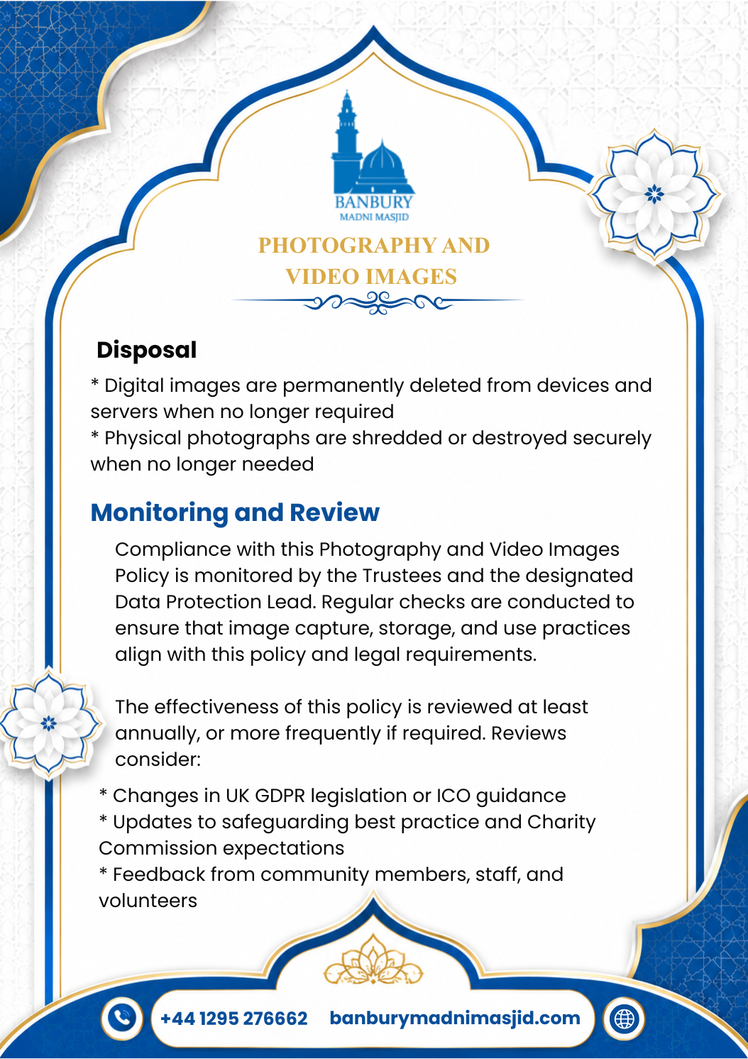 Photography and Video Images Policy Page 9