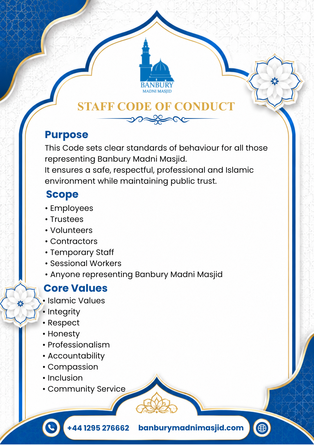 Staff Code of Conduct Policy Page 1