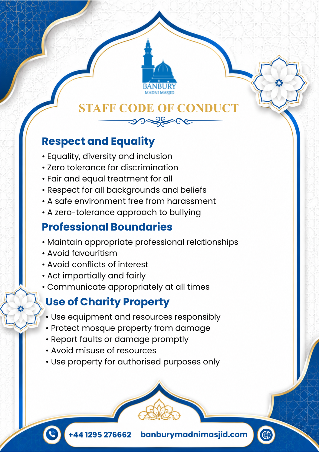 Staff Code of Conduct Policy Page 3