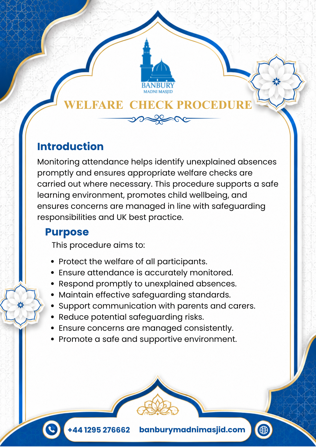 Welfare Check Procedure Policy Page 1