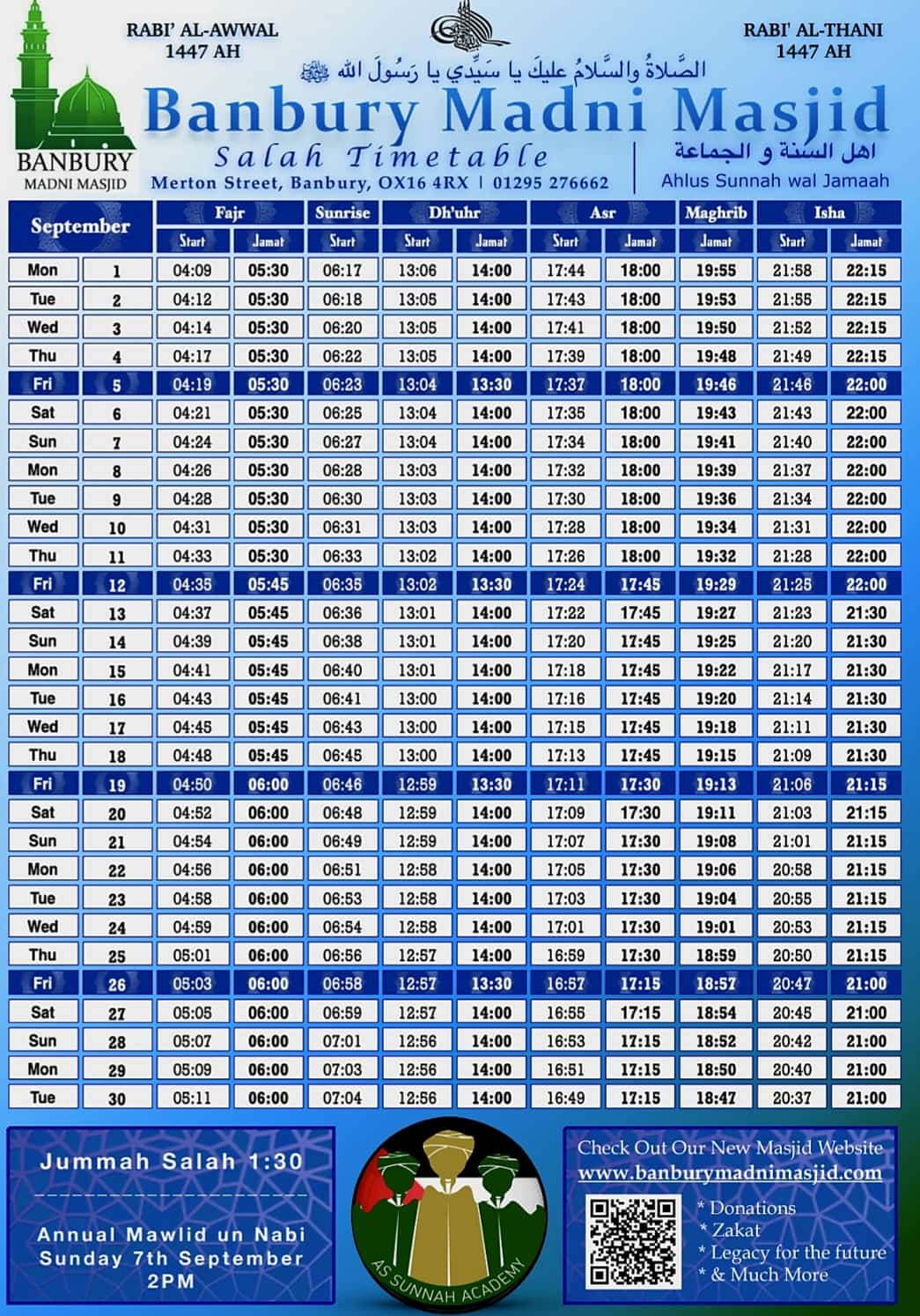 september-timetable-madni