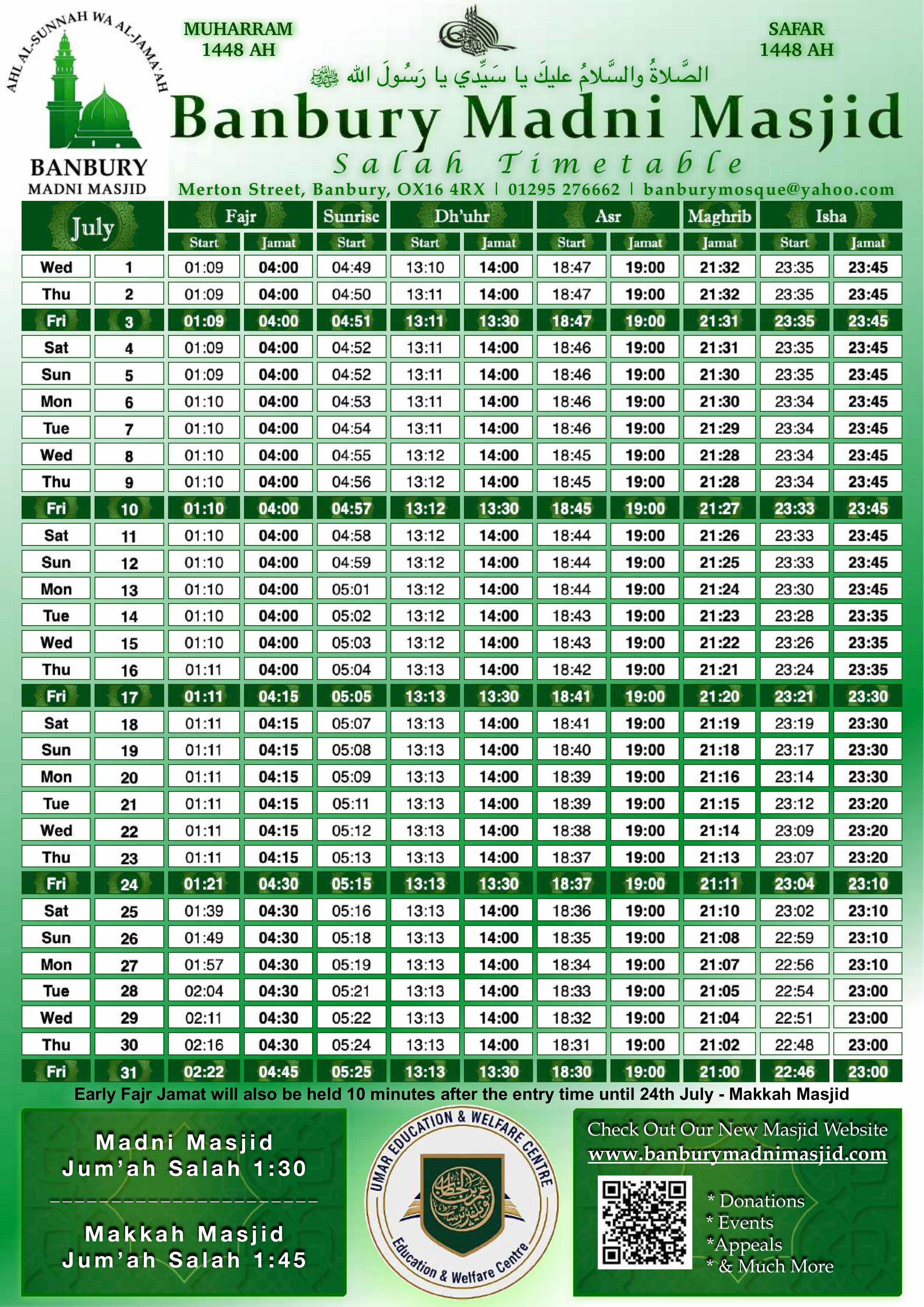july-timetable-madni