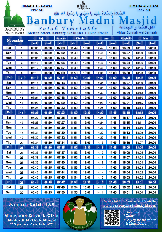 november-timetable-madni